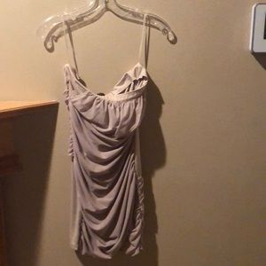 Mini strapless dress- tan